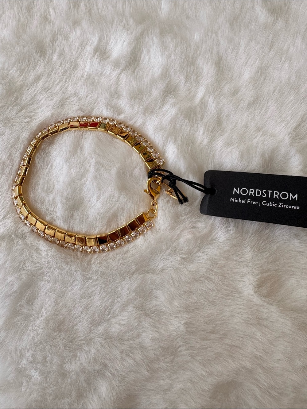 Nordstrom Gold Cubic Zirconia Tennis Bracelet 7” - 14k Gold Plated